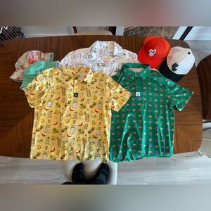 Colorful Graphic Button-Up Shirts